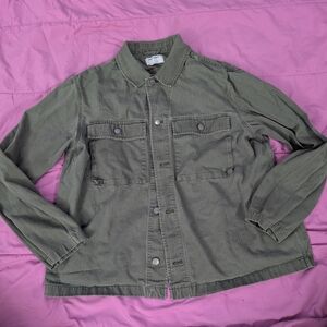 Old Navy Men's Sage Green Shirt Jacket